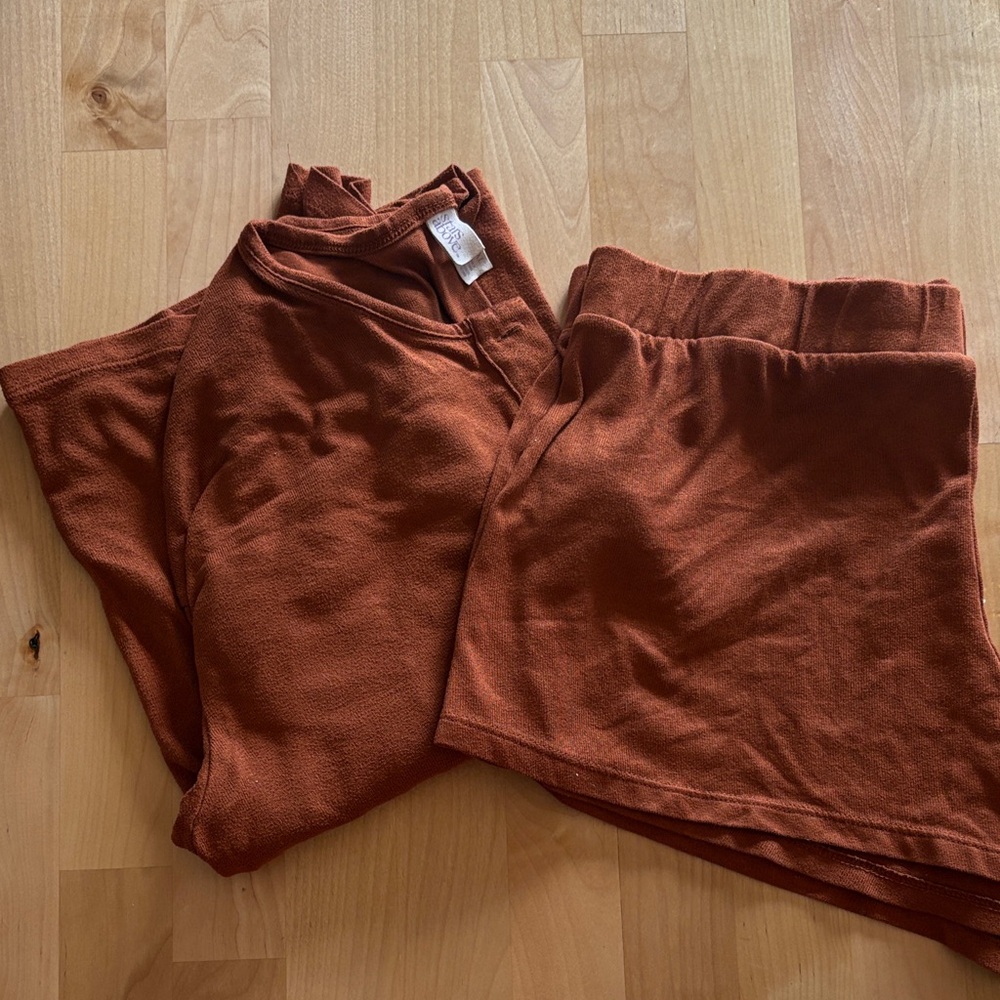 Stars above- super soft Rust Orange Cozy Two-Piece Lounge Set